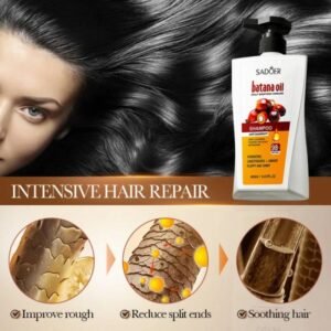 OEM SADOER Private Label Factory Price 98% Batana Oil Shampoo Anti Hair Loss Growth Treatment Cleaning Shampoo And Conditioner